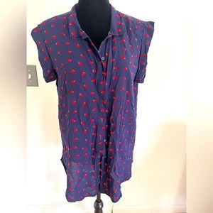 Per Se Navy Blue Camisole with Red Accents